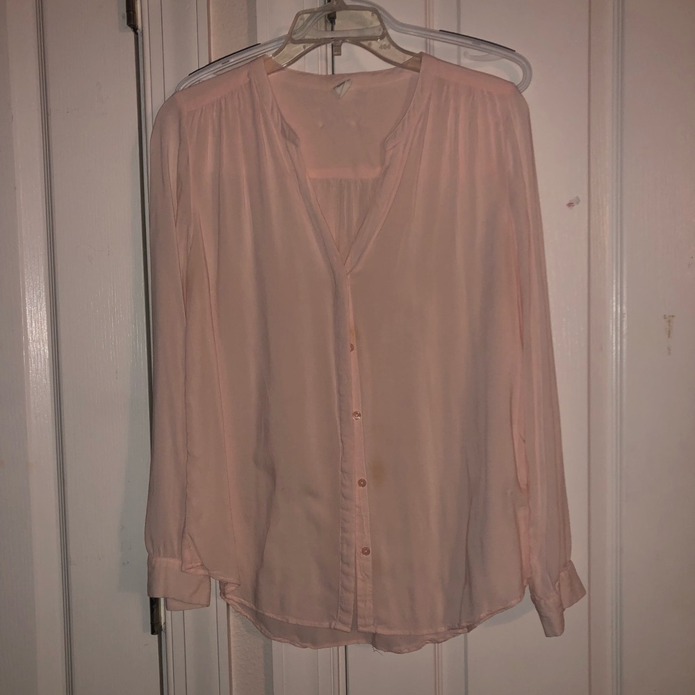 Pink Button Down Blouse